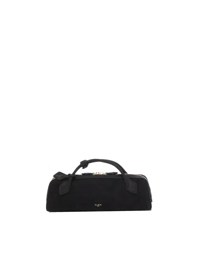 Alaïa Le Teckel Suede Clutch In Black