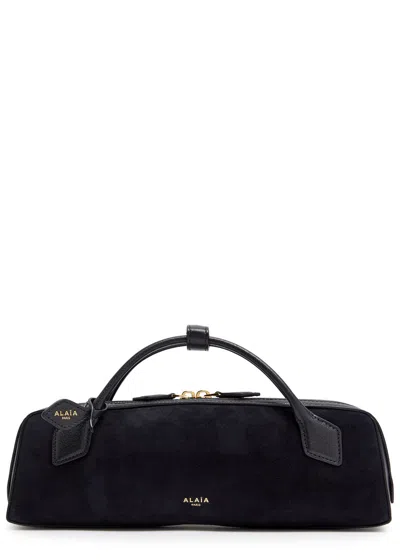 Alaïa Le Teckel Suede Clutch In Blue
