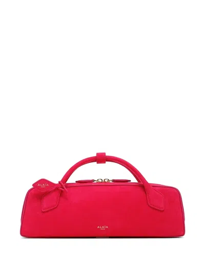Alaïa Alaia Le Teckel Suede East-west Bag In Red