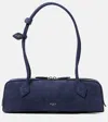 Alaïa Le Teckel Suede Shoulder Bag In Blue