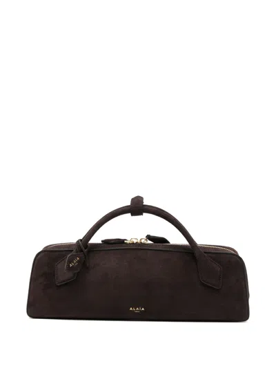 Alaïa Alaia Le Teckel Suede Top-handle Tote Bag In Brown