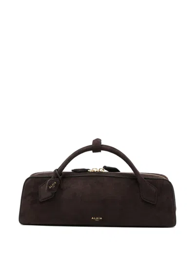 Alaïa Alaia Le Teckel Suede Top-handle Tote Bag In Brown