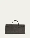 Alaïa Le Teckel Suede Tote Bag In Gray