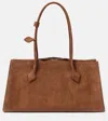 Alaïa Le Teckel Tote Bag In Suede And Leather In Silver