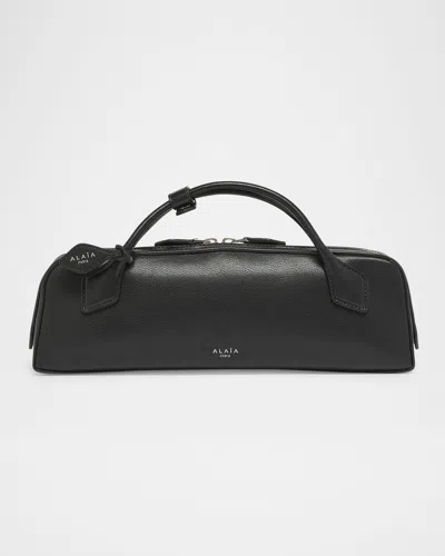 Alaïa Le Teckel Top-handle Bag In Grained Leather In Black