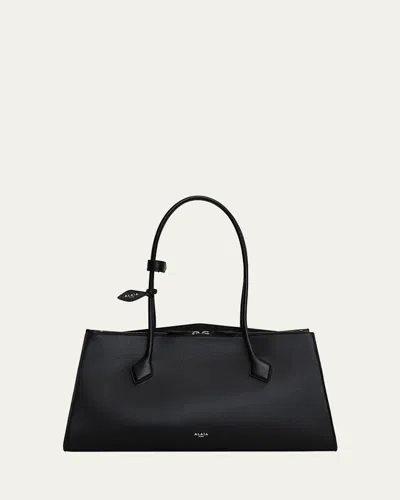 Alaïa Le Teckel Tote Bag In Grained Leather In Noir