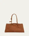 Alaïa Le Teckel Tote Bag In Suede And Leather In 731 Terre D Ombre