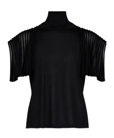 Alaïa Cropped Jersey Top In Black