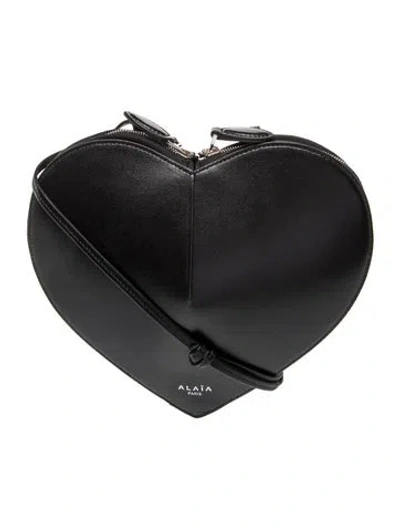 Pre-owned Alaïa Leather  Le Cœur Mini W/ Tags In Black