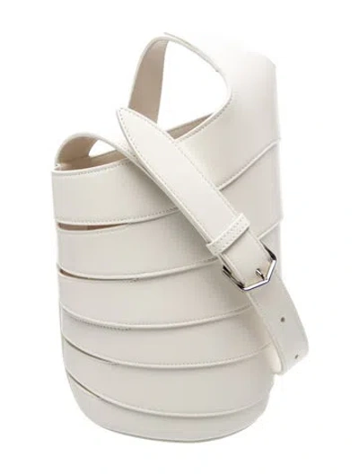 Pre-owned Alaïa Leather Babel Small In Neutral