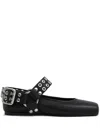 Alaïa Leather Ballet Flat With Studs In Black