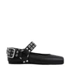 Alaïa Leather Ballet Flat With Studs In Black
