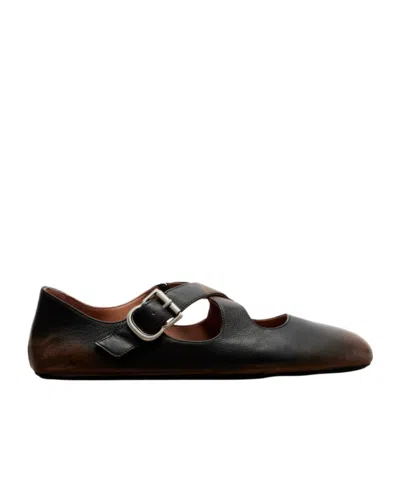 Alaïa Leather Ballet Flats In Black