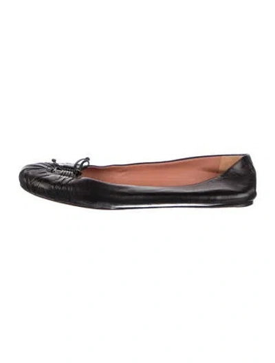 Pre-owned Alaïa Leather Ballet Flats In Black