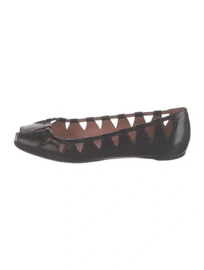 Pre-owned Alaïa Leather Ballet Flats In Brown