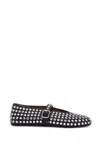 Alaïa Embellished Leather Ballet Flats In Black
