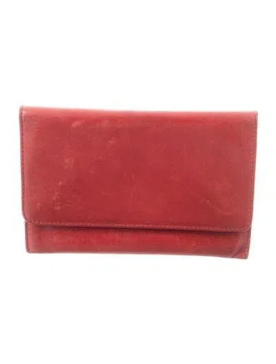 Pre-owned Alaïa Leather Bifold Wallet In Red