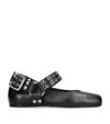 Alaïa Leather Ballet Flat With Studs In Black