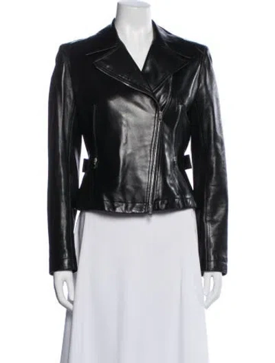 Pre-owned Alaïa Leather Biker Jacket In Black