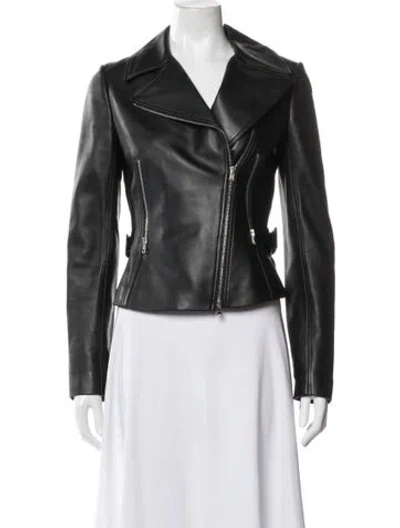 Pre-owned Alaïa Leather Biker Jacket In Black