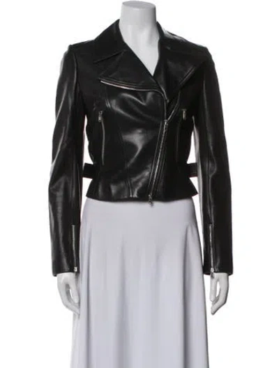 Pre-owned Alaïa Leather Biker Jacket In Black