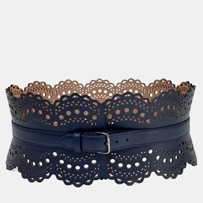 Pre-owned Alaïa Leather Blue Belt