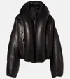 Alaïa Taffeta Padded Bomber Jacket In Black