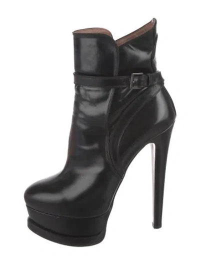 Pre-owned Alaïa Leather Boots In Black