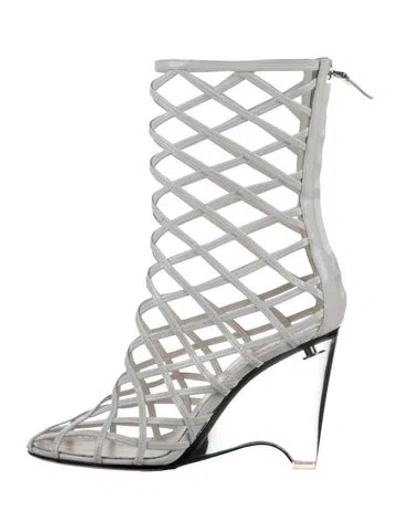 Pre-owned Alaïa Leather Boots In Silver