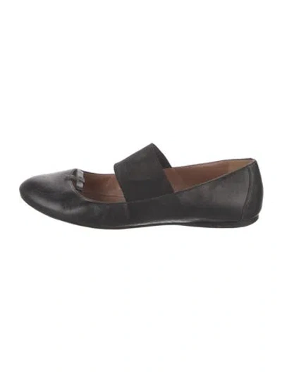 Pre-owned Alaïa Leather Bow Accents Ballet Flats In Black