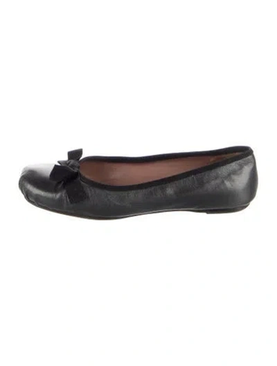 Pre-owned Alaïa Leather Bow Accents Ballet Flats In Multi