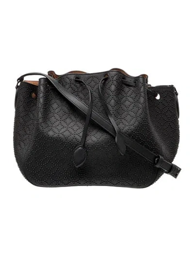 Pre-owned Alaïa Leather Bucket Bag In Blac