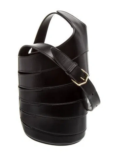 Pre-owned Alaïa Leather Bucket Bag In Black