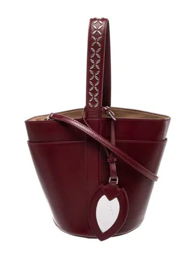 Pre-owned Alaïa Leather Bucket Bag In Burgundy