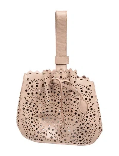 Pre-owned Alaïa Leather Bucket Bag In Neutrals