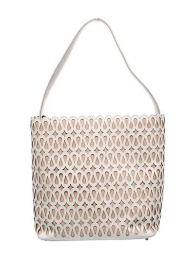 Pre-owned Alaïa Leather Bucket Bag In White