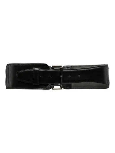 Pre-owned Alaïa Leather Buckle Belt In 黑色