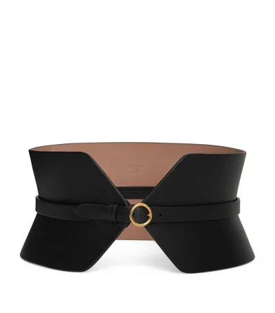 Alaïa Leather Bustier Belt In Black