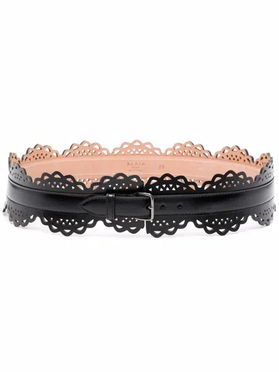 Alaïa Leather Bustier Belt In Black