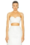 Alaïa Lamb Leather Top With Preformed Bra Cup In Blanc