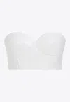 Alaïa Leather Bustier Bra In White