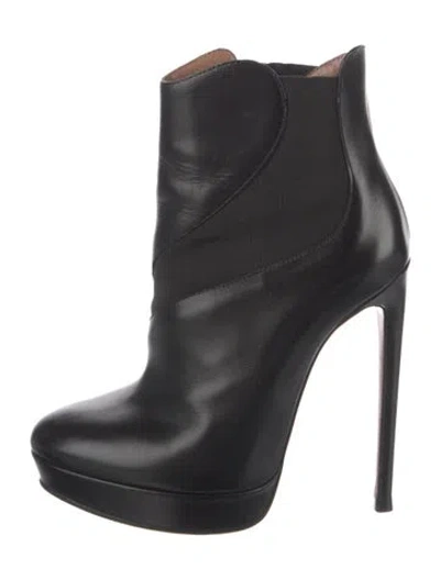 Pre-owned Alaïa Leather Chelsea Boots In Black