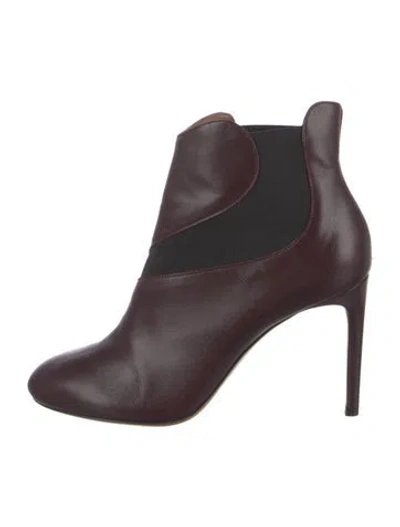 Pre-owned Alaïa Leather Chelsea Boots In Burgundy