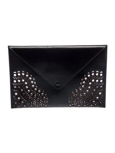 Pre-owned Alaïa Leather Clutch In Black