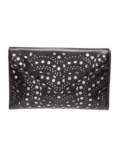 Pre-owned Alaïa Leather Clutch In Black