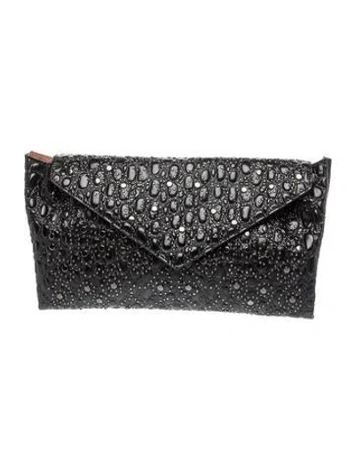 Pre-owned Alaïa Leather Clutch In Black