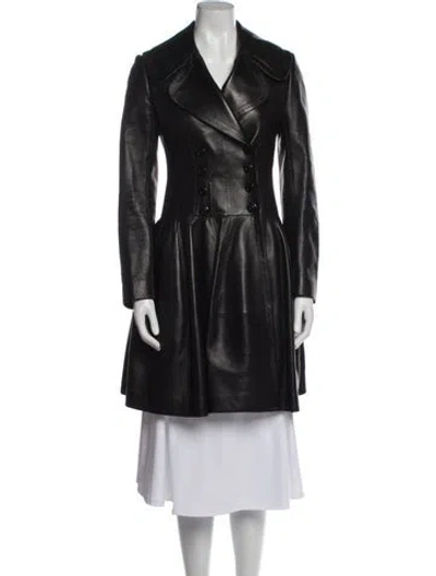 Pre-owned Alaïa Leather Coat In Black
