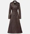 Alaïa Leather Coat In Brown