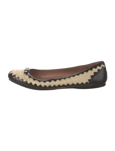 Pre-owned Alaïa Leather Colorblock Pattern Ballet Flats In Multi