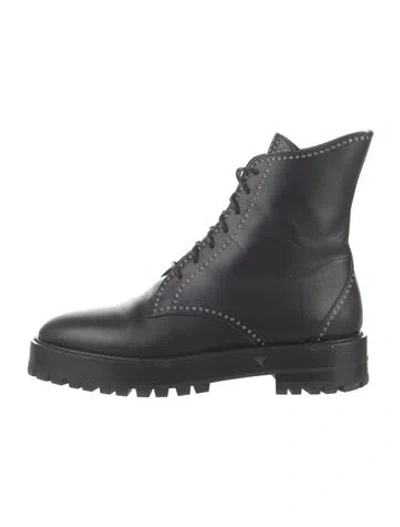 Pre-owned Alaïa Leather Combat Boots In Black